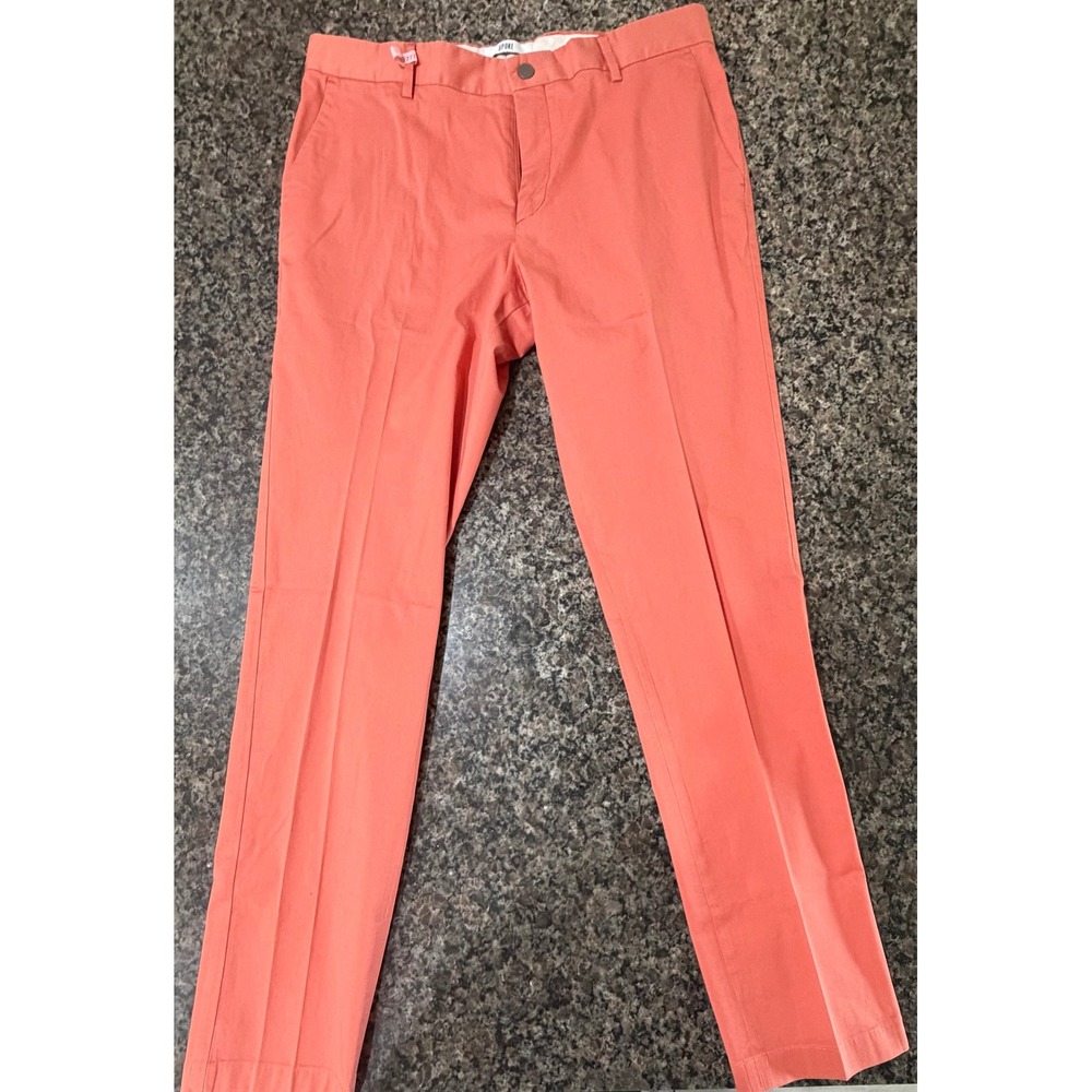 Spoke London Cotton Lights Chinos Coral Orange Build B Waist 34 Mens‎ Pants